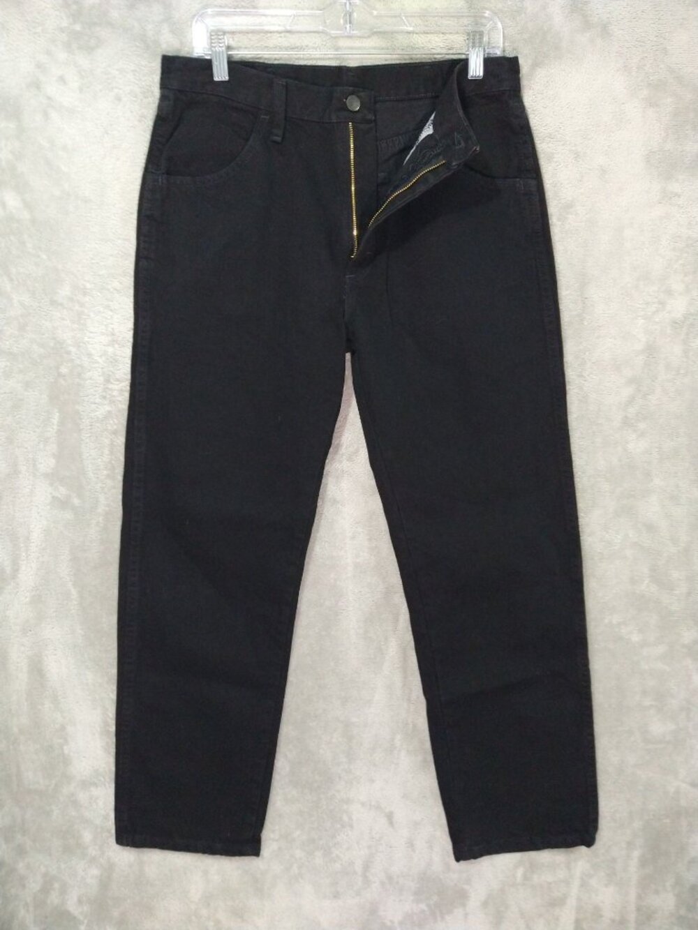 Rustler Jeans Mens 32x30 Black Denim Regular Fit Straight Leg Heavyweight Dark